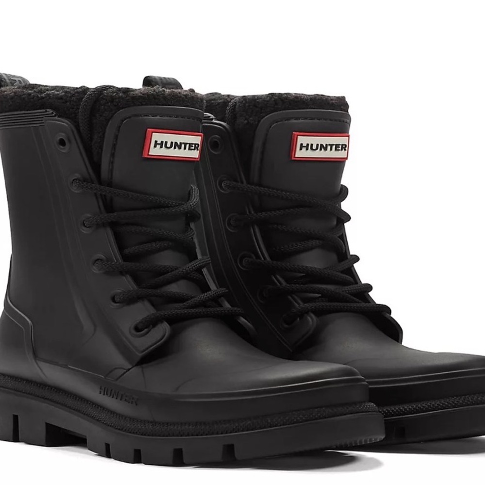 Hunter Black Insulated Lace-Up Boots - Picture 4 of 7